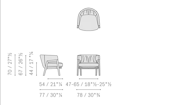 Poltrona in tessuto con braccioli Duo Poltrona Frau fabbrica POLTRONA FRAU dall'Italia. Foto №15