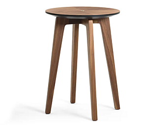 Tavolino rotondo in noce con alto fusto Black Tie collezione Tommi TOM47TC, TOM47TF, TOM61TC, TOM61TF fabbrica Black Tie dall'Italia