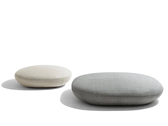 Pouf in tessuto con rivestimento sfoderabile GIORGETTI GALET 52550, 52551, 52552