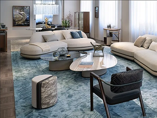 Pouf rotondo in tessuto Summa GIORGETTI 54090 fabbrica GIORGETTI dall'Italia. Foto №4
