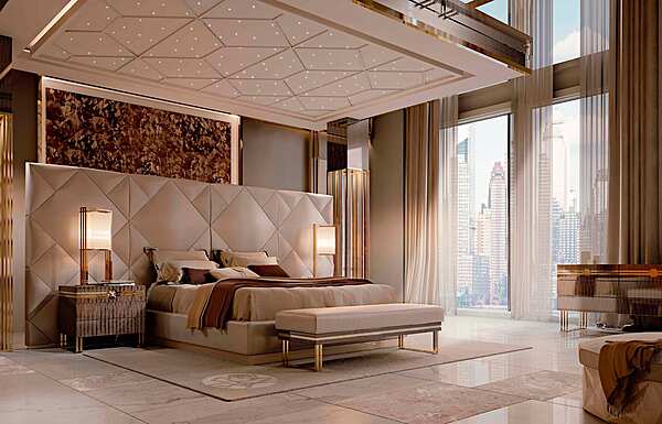 Letto matrimoniale con testata imbottita Bizzotto Italia Symphony fabbrica Bizzotto Italia dall'Italia. Foto №5