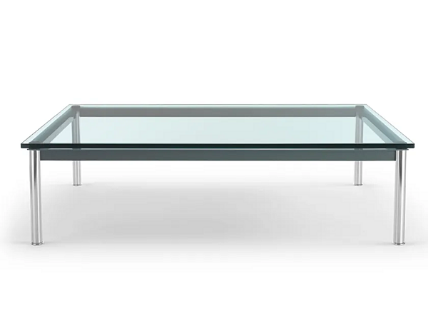Tavolino da caffè rettangolare in vetro e acciaio CASSINA 10 Table en Tube Basse 010 fabbrica CASSINA dall'Italia. Foto №1