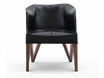 Poltrona in pelle con braccioli GIORGETTI MOBIUS