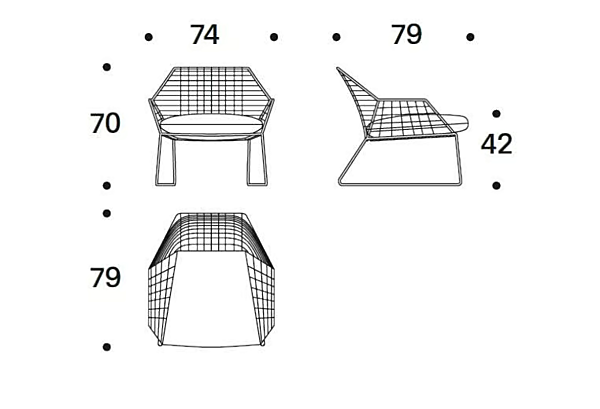 Poltrona da giardino in tessuto tecnico con copertura removibile e braccioli Saba collezione New York Soleil fabbrica SABA dall'Italia. Foto №7