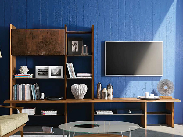 Libreria modulare in noce personalizzata DALE Capanna S 153 fabbrica DALE dall'Italia. Foto №2
