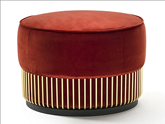 Pouf rotondo in tessuto Noah Black Tie NOA60