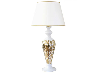 Lampada da tavolo in ceramica Intrecci Dorati L_Antica Deruta ID/2502/L/60