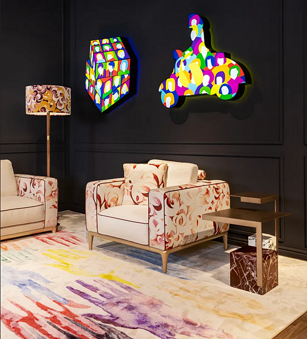 Poltrona con braccioli in tessuto FORMITALIA collezione Moon H -Armchair-A fabbrica FORMITALIA dall'Italia. Foto №4