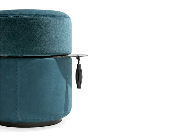 Pouf rotondo in tessuto e acciaio inox GIORGETTI OTTO 54080 fabbrica GIORGETTI dall'Italia. Foto №2