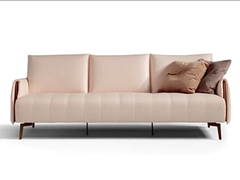 Divano in pelle a tre posti con schienale imbottito ROMANCE Marinelli Home M1252