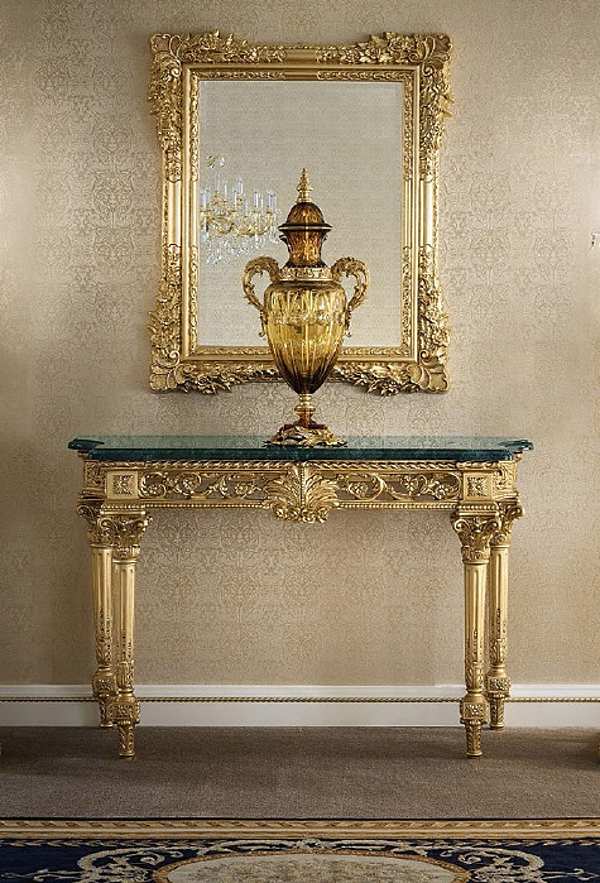 Specchiera con consolle finitura oro e piano in marmo Modenese Gastone fabbrica MODENESE GASTONE dall'Italia. Foto №1