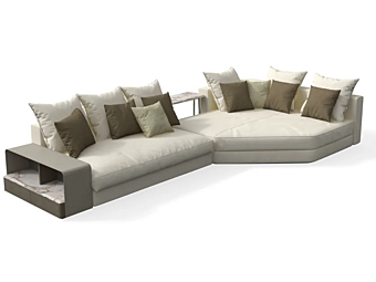 Divano modulare in pelle con chaise longue GIORGETTI Skyline