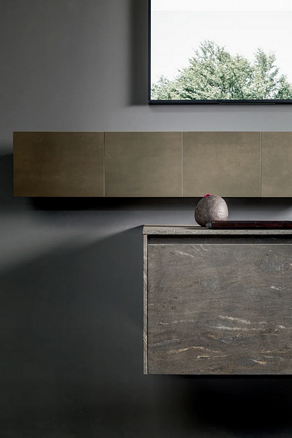 Mobile lavabo in granito con specchio Blade LAB MODULNOVA fabbrica Modulnova dall'Italia. Foto №4