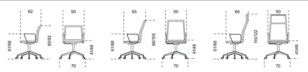 Sedia da ufficio in pelle con braccioli Gallotti&Radice OFX09 con base a 5 razze fabbrica Gallotti & Radice dall'Italia. Foto №2