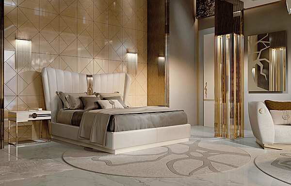 Letto matrimoniale con testata alta in tessuto Bizzotto Italia collezione Symphony fabbrica Bizzotto Italia dall'Italia. Foto №4