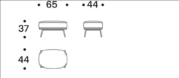 Puff in tessuto imbottito Kepi Saba fabbrica SABA dall'Italia. Foto №4