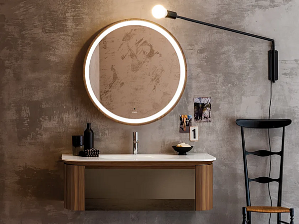 Unità lavabo a muro in noce con cassetti Artelinea Incanto AL 537B fabbrica ARTELINEA dall'Italia. Foto №1