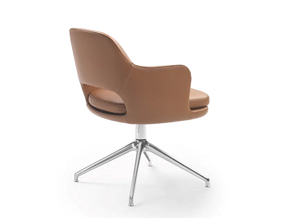 Poltrona girevole in pelle con base a 4 razze Eliseo FLEXFORM 29614 fabbrica FLEXFORM dall'Italia. Foto №3