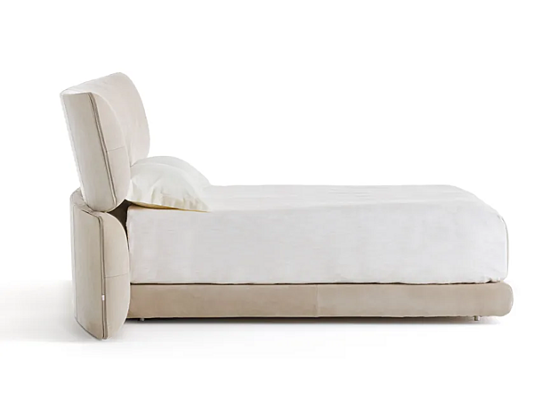 Letto matrimoniale in pelle con testata imbottita Yuna Flou fabbrica Flou dall'Italia. Foto №3