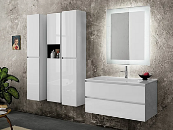 Unità lavabo in cristallo con cassetti ARTELINEA DOMINO