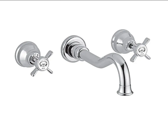 Rubinetto da lavabo a parete in acciaio 3 fori Princeton Gaia Mobili fabbrica GAIA dall'Italia