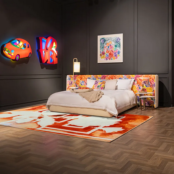 Letto matrimoniale in tessuto con testiera imbottita Lejla grande FORMITALIA Lejla-Bed-Large-B fabbrica FORMITALIA dall'Italia. Foto №2