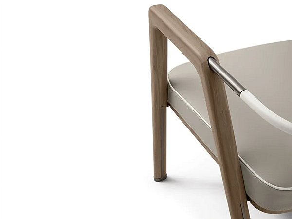 Poltrona con braccioli in pelle e tessuto GIORGETTI ELSA fabbrica GIORGETTI dall'Italia. Foto №5