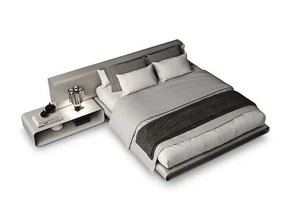 Letto matrimoniale in pelle conciata con comodini integrati Tube i 4 Mariani fabbrica i 4 Mariani dall'Italia. Foto №3