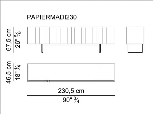 Credenza con ante in pelle conciata I 4 Mariani Papier fabbrica i 4 Mariani dall'Italia. Foto №8