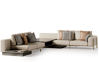 Divano angolare in pelle Bizzotto Italia collezione Ikat