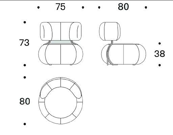 Poltrona in tessuto Baby Geo Saba fabbrica SABA dall'Italia. Foto №9
