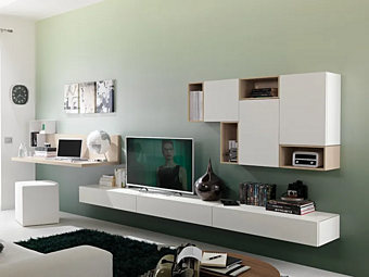 Muro di stoccaggio in legno con scrivania a scomparsa MORETTI COMPACT LV116 fabbrica MORETTI  COMPACT dall'Italia