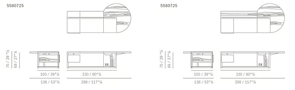 Scrivania direzionale con ripiani in legno POLTRONA FRAU COLLEZIONE JOBS 5580725 5580725 fabbrica POLTRONA FRAU dall'Italia. Foto №3