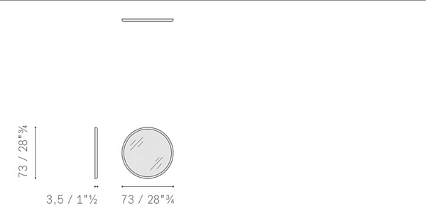 Specchio rotondo con cornice DUO in materiale di alta qualità POLTRONA FRAU fabbrica POLTRONA FRAU dall'Italia. Foto №6