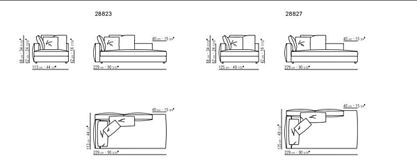 Divano angolare in tessuto con chaise longue Harper FLEXFORM fabbrica FLEXFORM dall'Italia. Foto №8