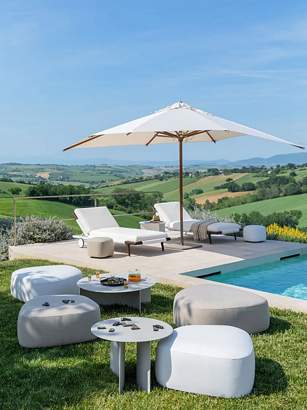 Pouf con rivestimento sfoderabile in tessuto Pierre Flou fabbrica Flou dall'Italia. Foto №11