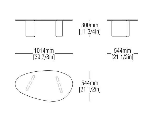 Tavolino da caffè ovale in vetro fuso MisuraEmme Stowe fabbrica MisuraEmme dall'Italia. Foto №4