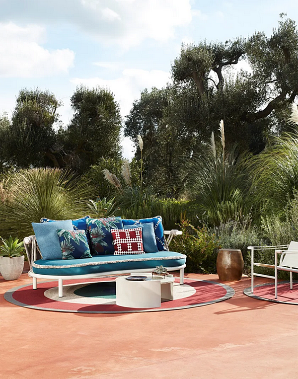Divano da giardino a 2 posti con schienale imbottito CASSINA Trampoline fabbrica CASSINA dall'Italia. Foto №2