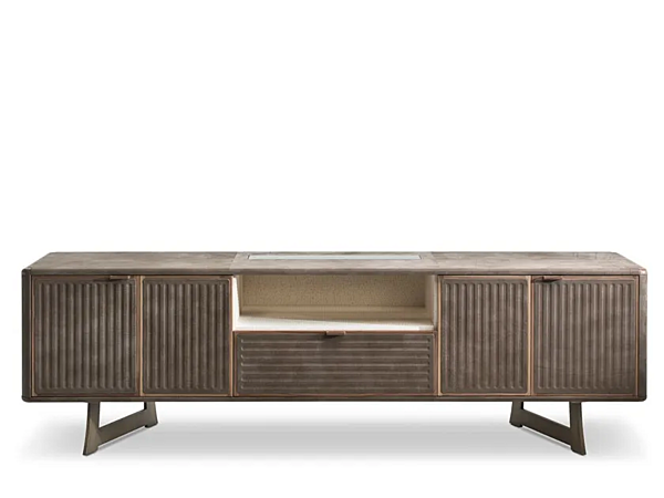 Credenza in legno rivestita in pelle con ante Moore i 4 Mariani fabbrica i 4 Mariani dall'Italia. Foto №2