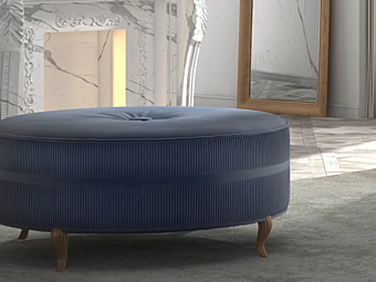 Pouf rotondo in tessuto imbottito CASA +39 PRESTIGE 2 C22604