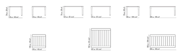 Tavolo da giardino rettangolare in iroko FLEXFORM collezione KOBO fabbrica FLEXFORM dall'Italia. Foto №6