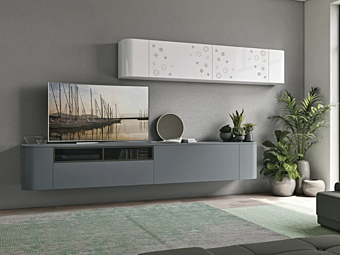 Parete attrezzata modulare in legno LUBE CUCINE collezione Clover Neck Living