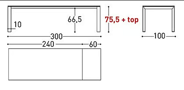 Tavolo rettangolare allungabile in alluminio verniciato a polvere VARASCHIN DOLMEN 1820, 1821, 1823, 1822, 1824 fabbrica VARASCHIN dall'Italia. Foto №13