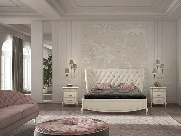 Letto matrimoniale in legno imbottito con testata trapuntata Violetta CASA +39 C22019 fabbrica CASA +39 dall'Italia. Foto №2