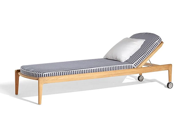 Lettino prendisole reclinabile in teak con ruote POLTRONA FRAU The Secret Garden fabbrica POLTRONA FRAU dall'Italia. Foto №2