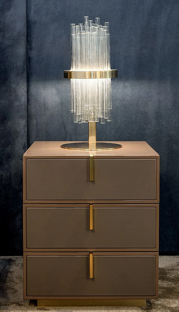 Comodino in MDF laccato e pelle di mucca con cassetti Paolo Castelli FINE fabbrica Paolo Castelli dall'Italia. Foto №5