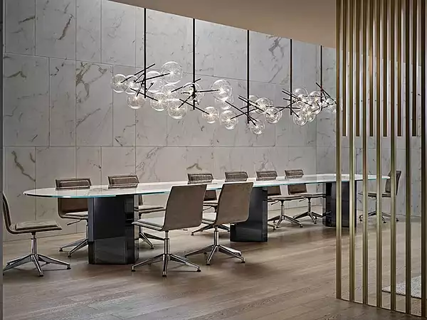 Tavolo ovale in legno e vetro per riunioni Gallotti&Radice Akim System fabbrica Gallotti & Radice dall'Italia. Foto №3