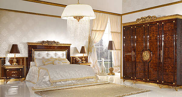 Letto matrimoniale in legno massello con testata alta A.R. Arredamenti Grand Royal 471 fabbrica A.R.ARREDAMENTI SRL dall'Italia. Foto №5