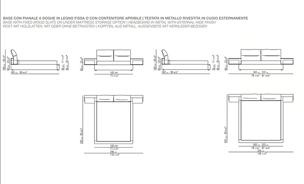 Letto matrimoniale in tessuto con testata imbottita FLEXFORM NEWBRIDGE fabbrica FLEXFORM dall'Italia. Foto №3