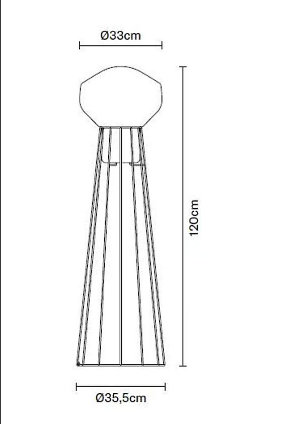 Lampada da terra in vetro soffiato Fabbian collezione Aerostat fabbrica Fabbian dall'Italia. Foto №11